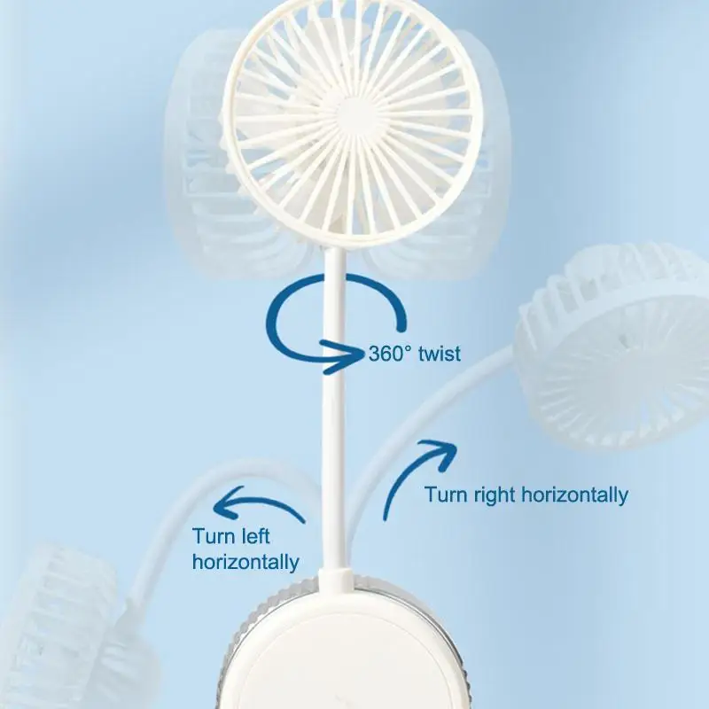 Mini Fan with Suction Cup 360 Degree Rotating Rechargeable Foldable Handheld Design for Office Travel Bedside