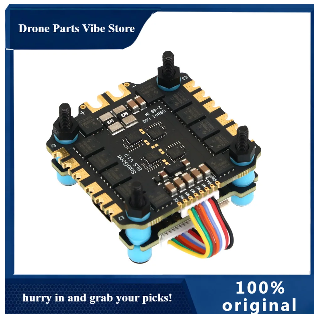 

APSoloGood F722 60A Stack F722 Flight Stack BLHELI_S 60A 4 in 1 ESC 2-6S for FPV Freestyle Drones Parts