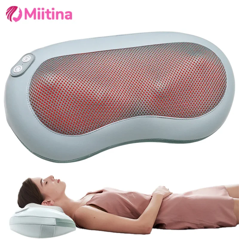 

6D Electric Cervical Massager Peanut Pillow Wireless Portable Deep Tissue Massage Pillow Lumbar Spine Care Device USB Charging