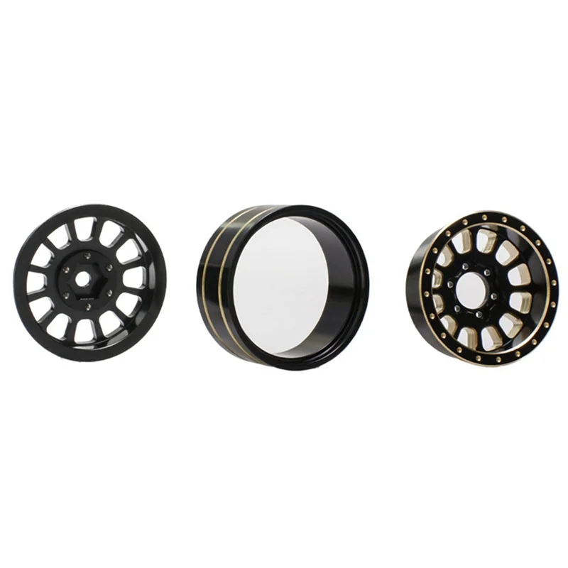 

For Traxxas 1/18 TRX4M Land Rover 1.2-Inch Brass And Black Gold Wheels 1/24 SCX24 FMS Durable