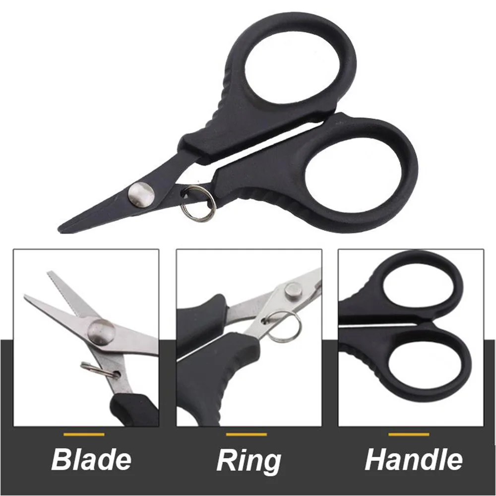 Portable Multifunction Fishing Scissor Stainless Steel Scissors Cut Pe Braid Line Lure Oxford Bag Fishing Tool Accessories