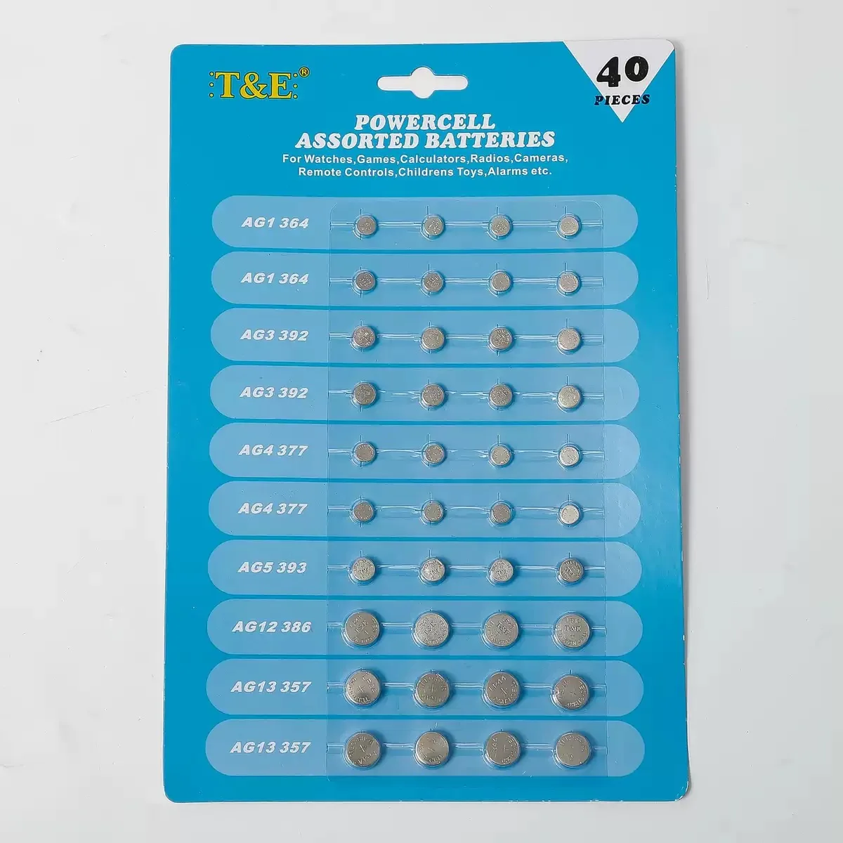 40PCS 1.55V AG13 LR44 L AG1 AG3 AG4 AG5 AG12 SR44 Button Batteries A76 LR1154 GP7 Cell Coin