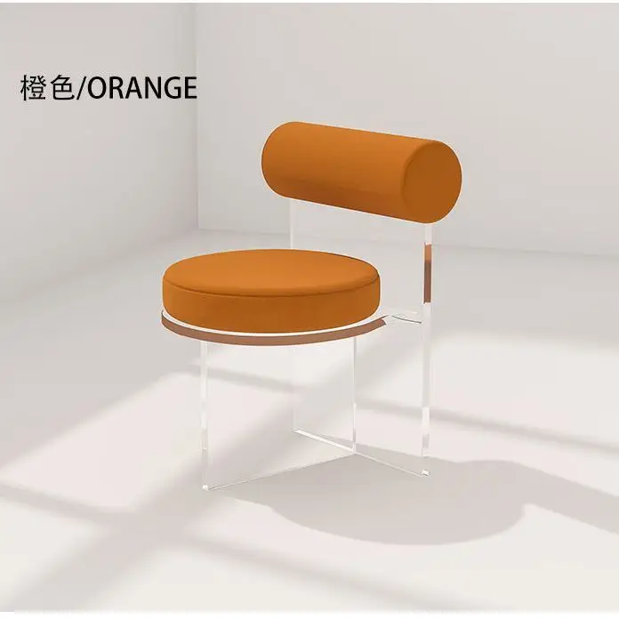 Net Red Acrylic Transparent Crystal Stool Back Home Modern Simple Bedroom Makeup Chair Designer Chairs