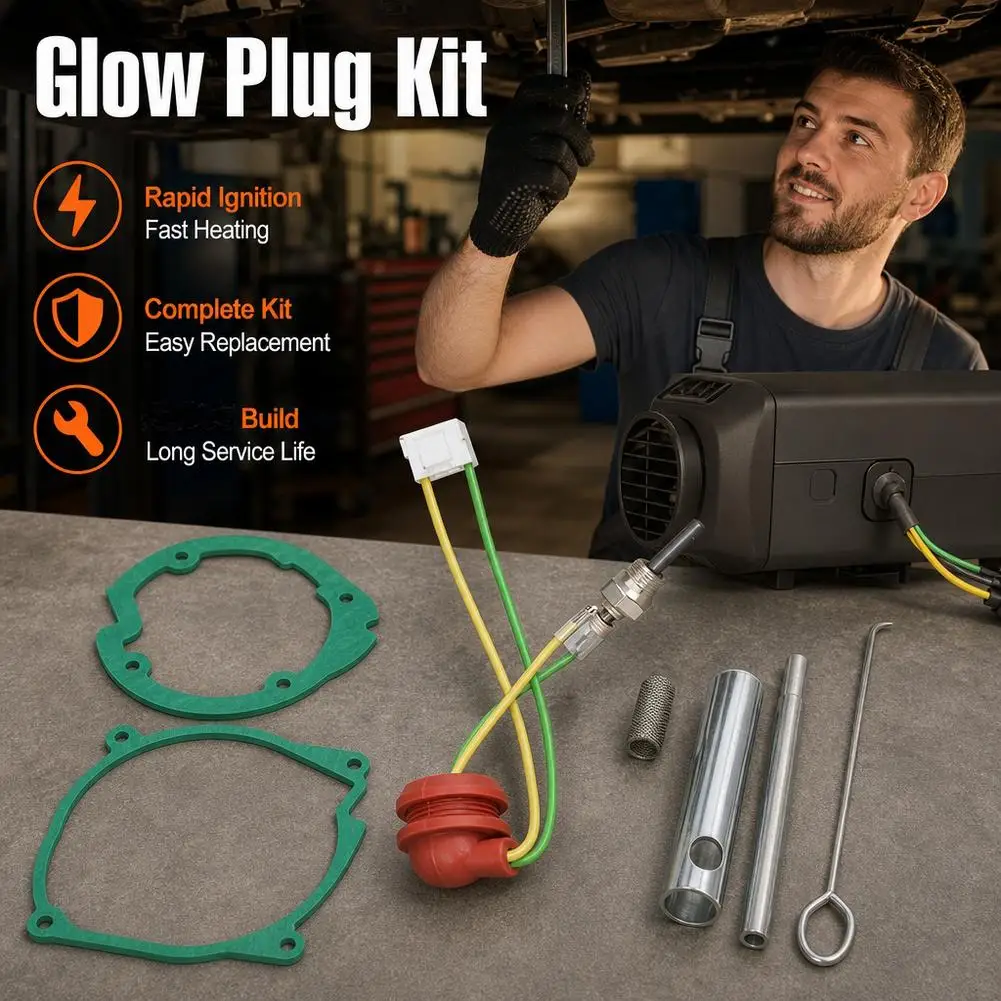Ceramic Glow Plug Gasket Kit For 12V 2KW 5KW 8KW Chinese Diesel Parking Air Heater Repair Parts Car Accessories