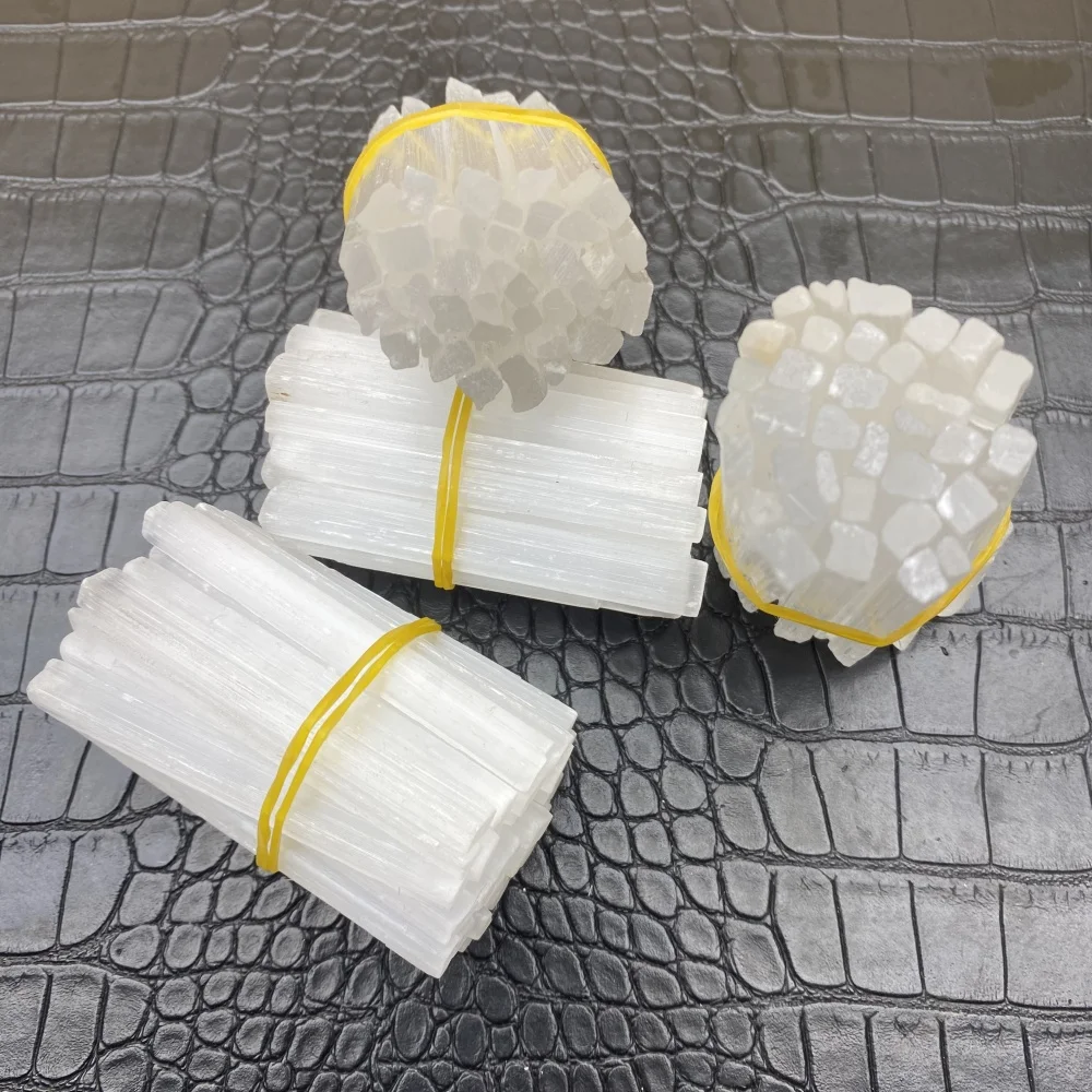 20/30pcs Selenite Wand Natural Stone Rough Crystals Stick Mineral Healing Reiki Gift Chakra Gypsum Crafts Energy Point Wands