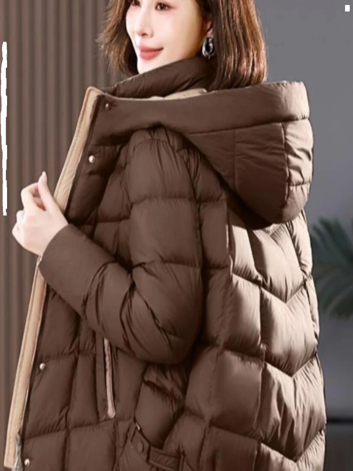

Winter New plus Size Women's ort Thiened Warm Cotton Jaet Hooded down Cotton Coat Versatile Small Cotton Padded Vest