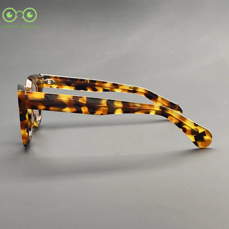 Vente chaude nouvelle monture de lunettes en acétate épais écaille de tortue pour hommes ronds hommes et femmes en plein air oeil de chat myopie lunettes cadre