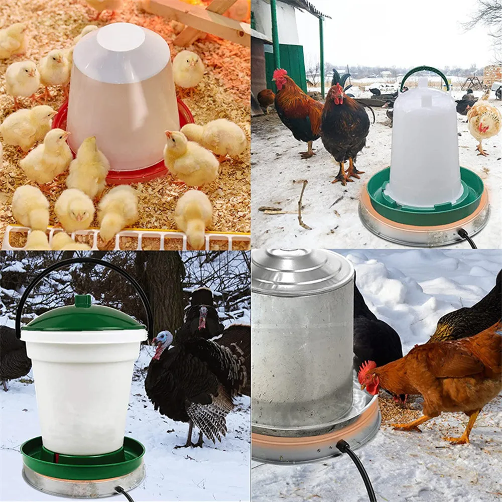 EU 30CM Poultry Drinking Water Constant Temperature Base Safe and Durable Poultry Waterer Drinker Heated Base Farming Equipment