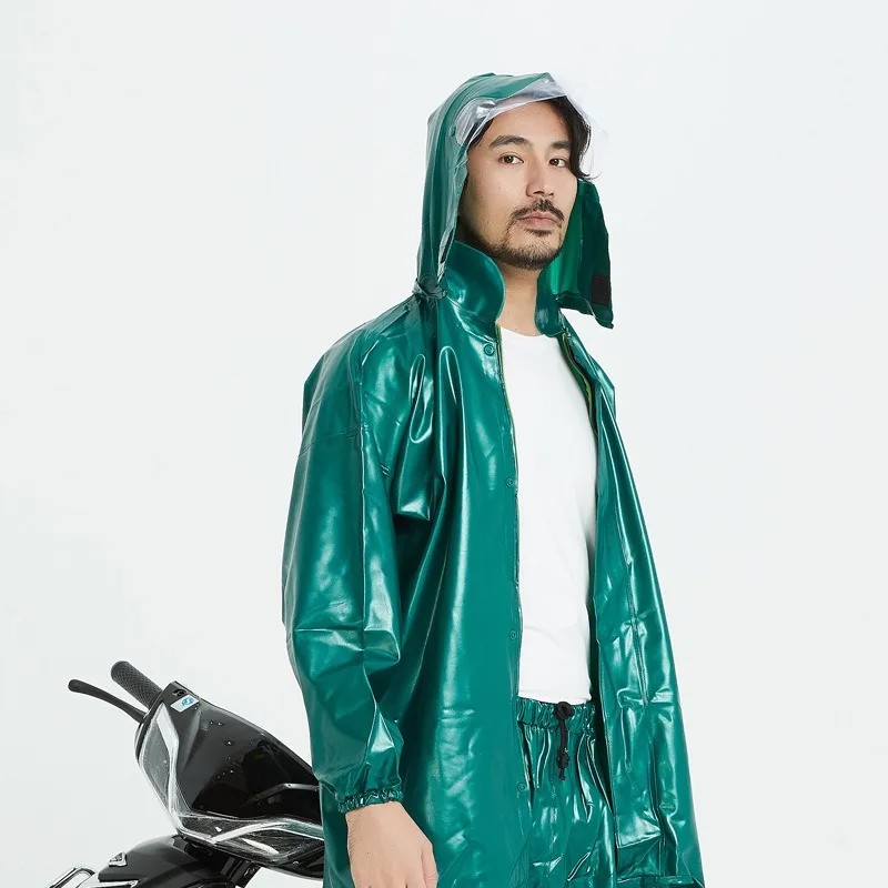 Motorcycle Outdoor Riding Raincoat Electric Vehicle Raincoat Rain Pants Set Double-layer Thickened Non-leaking Split Raincoat