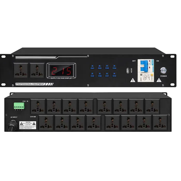 DCP-1008 Professional 16 Channel 2U Performance Stage Club Audio Sound system Equipment Stage amplifiers speaker power Sequencer