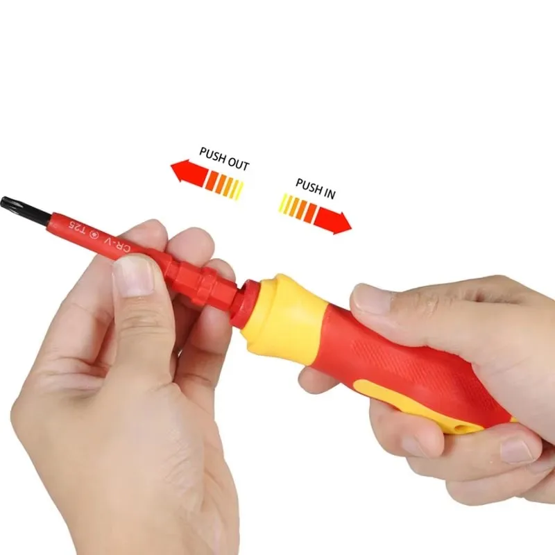 Elektriker-Schraubendreher-Set mit 15 magnetischen Bits, isoliert für 1000V Elektrosicherheit – Detail 5