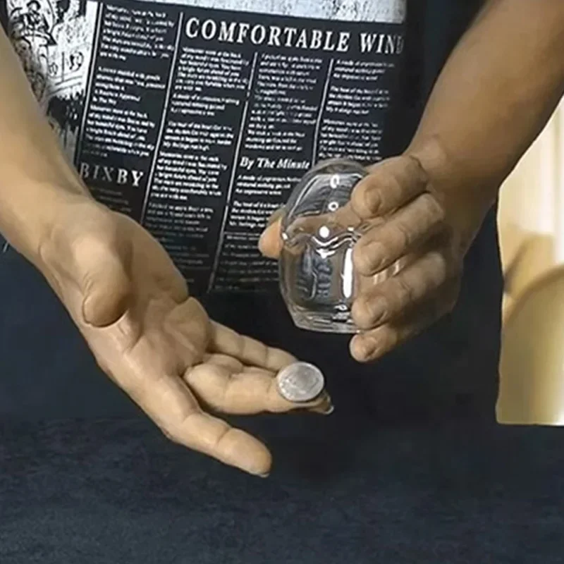 Penetration Impossible 2.0 by Higpon Magic Tricks Signed Coin Penetrates Transparent Container Magia Close Up Illusions Gimmicks