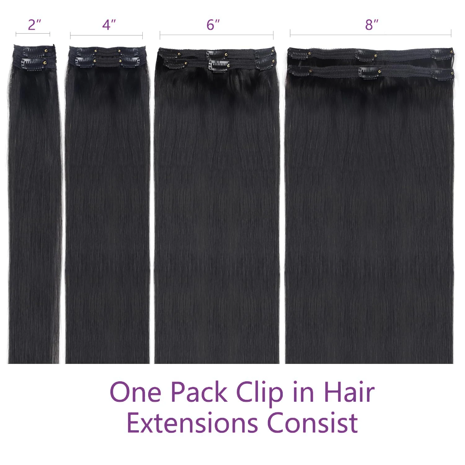 Clip In Hair Extensions Echt Menselijk Haar Dubbele Inslag Handgemaakte Steil Human Hair Extensions 8 Stuks 120G 100% Braziliaans Maagdelijk Haar