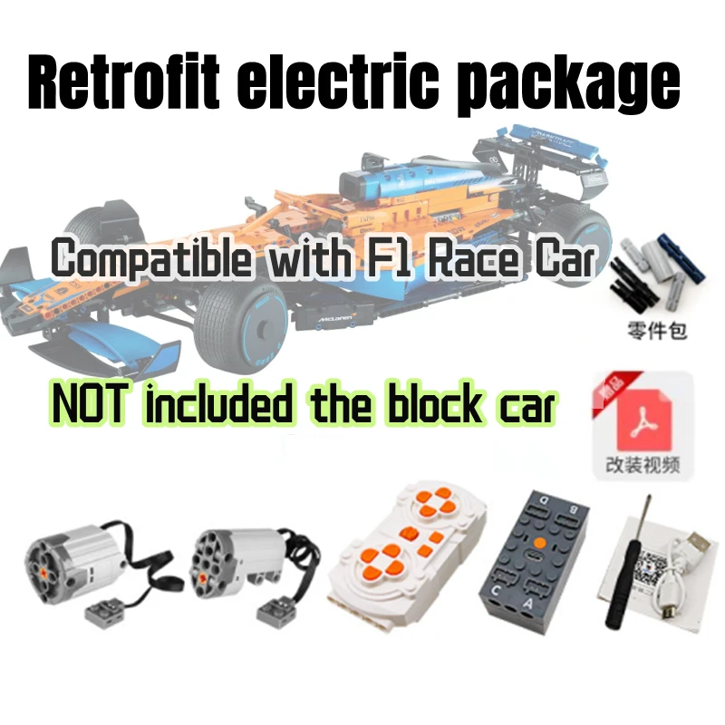 Em estoque app motor elétrico controle remoto led luz acessório compatível com lego 42141 f1 blocos de construção criativos tijolos