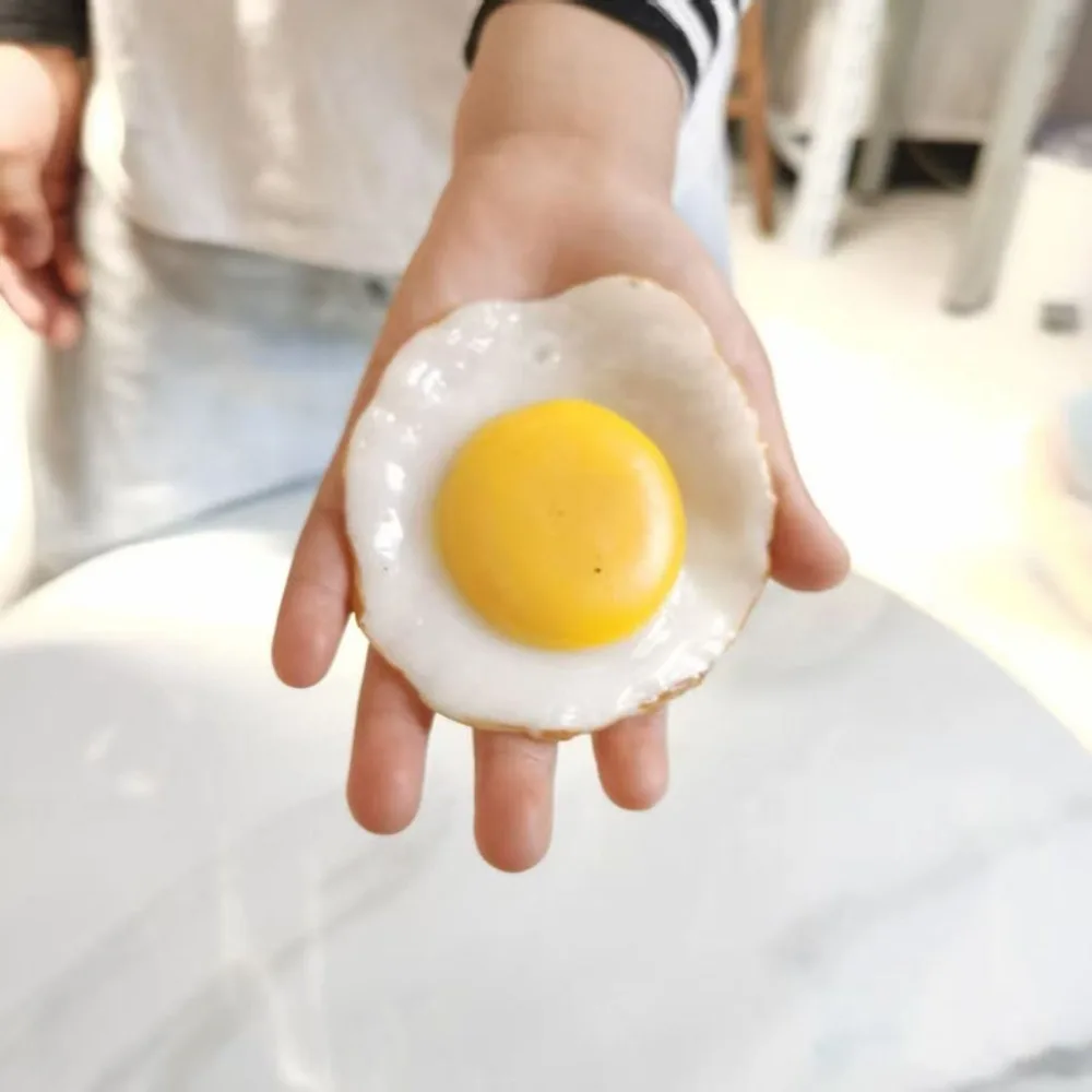 Premium Stress Relief Fried Egg Fidget Simulation Design Sensory Decompression Soft Stress Funny Realistic Simulation Food