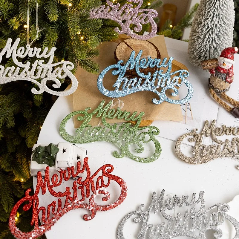 

Christmas Letter Pendant Merry Christmas Hanging Creative Flower Wreath DIY Christmas Tree Pendant, Happy New Year 2026