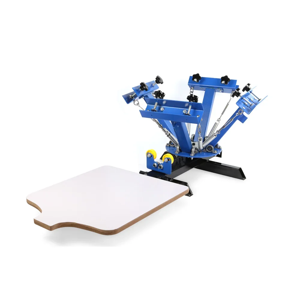 Cheap 4 Color 1 Station DIY Manual Screen Printing Machine Silk Press Machine Silk Screen Printing Press  For Hoodie and T-shirt