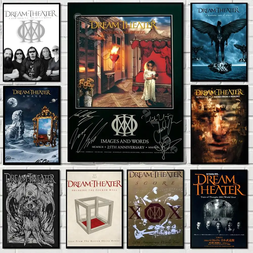 Dream Theater metal band wall art Poster Self-adhesive Advanced Aesthetic Printing Paper Wall Art for Living Room Home Decor