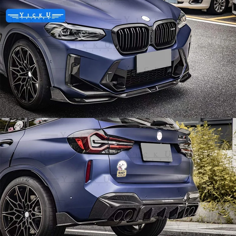 

Custom made Dry Carbon Fiber Body Kit forBm w X3M Series F97 LCI 2022+ Upgrade Front Lip Grille Spoiler Rear Diffuser Top Wing