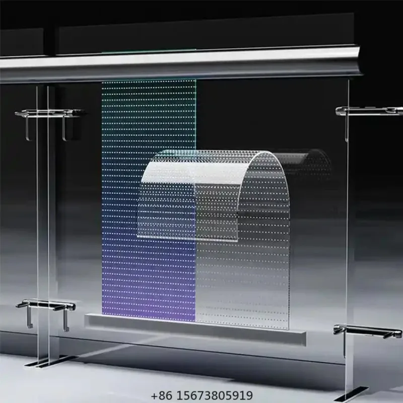 Transparent P6 P8 P10 LED Film Screen Super Thin Flexible Adhesive Video Wall Display for Retail Store Elevator LED Cabinet