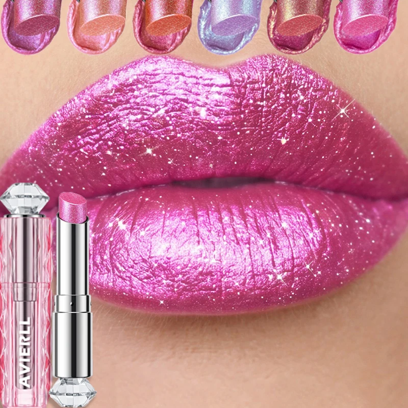 Polarizing Lipstick Starlight Holographic Shimmer Lipstick Long Lasting Moisturizing Plumping Metallic Glitter Lip Tint Makeup