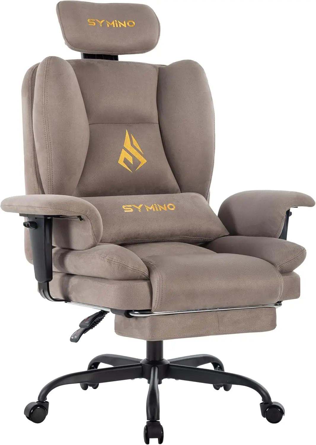 Gaming Chair with Foot Rest, Unique Up/Down Armrests, Twill Fabric Ergonomic High Back Chair, 150° Recline Solid Color Computer