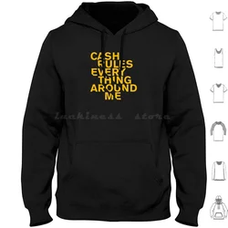 Clan-Tang Hoodie Cotton Long Sleeve Logo Wu Music Group Hip Hop Rap Tour Band Cream