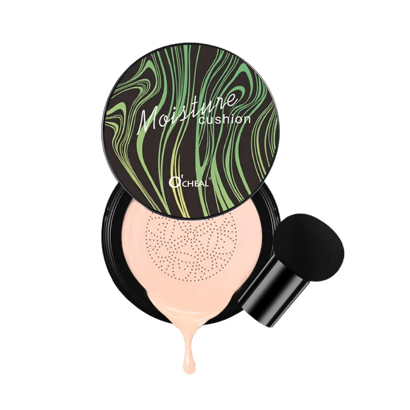 Ocheal BB Cream Air Cushion Compact Make Up Foundation Concealer Cream for Face Cosmetics Makeup Mushroom Head Puff