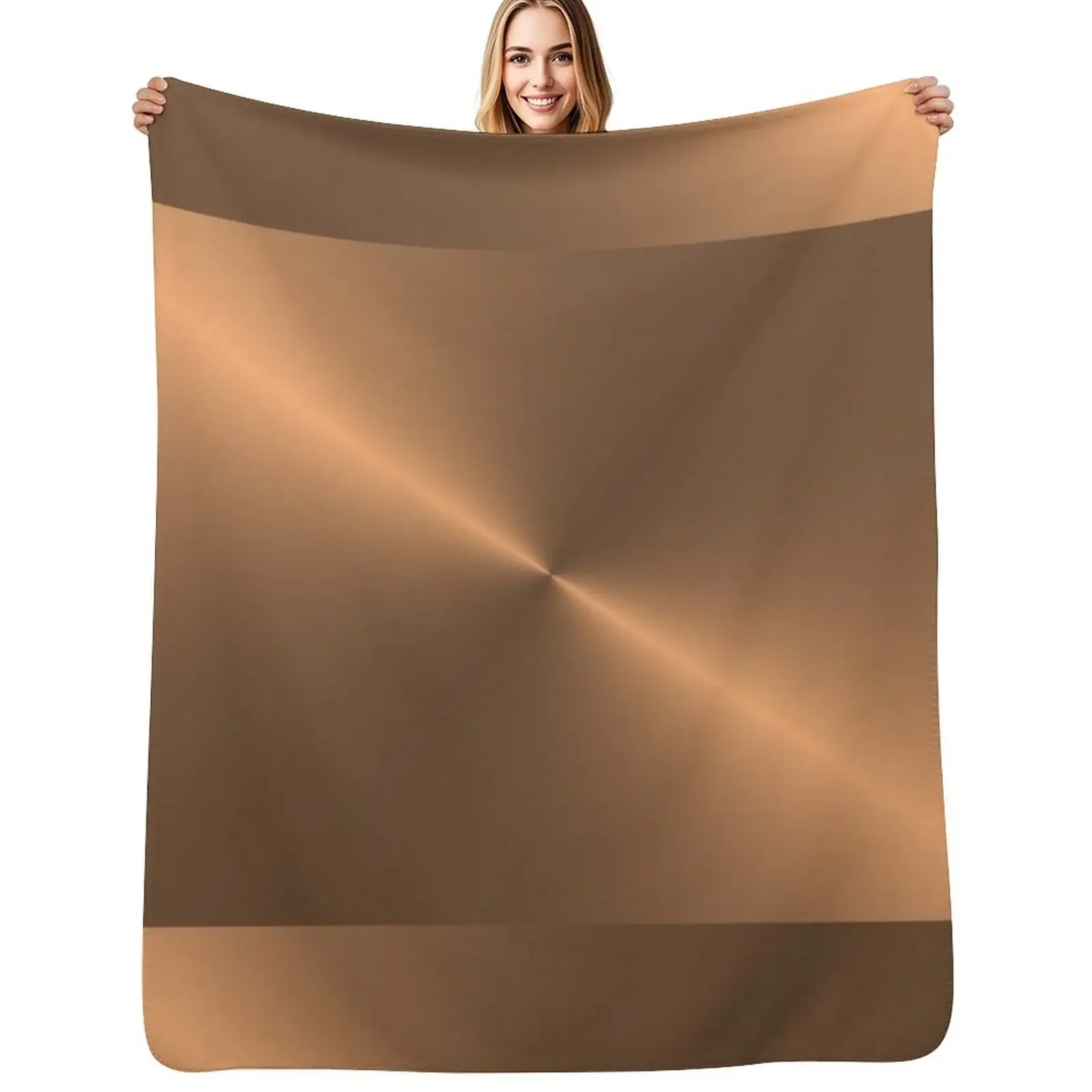 

Brushed Copper Illustration Throw Blanket Sleeping Bag Warm Soft Blanket