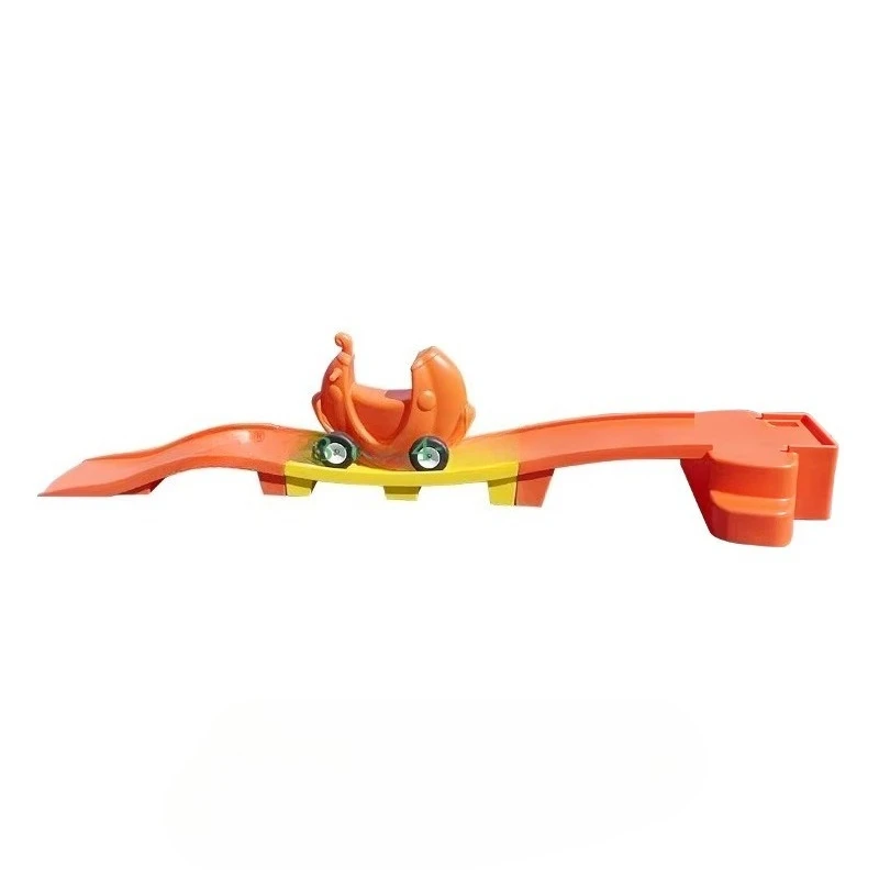 Plastic Toy  Roller Coaster Game For Children Three-stage Sliding Car Sled Slide Plastic Track