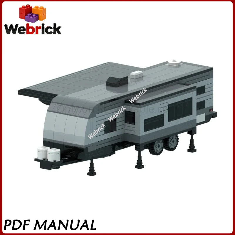 Compact Travel Camper Caravan MOC Building Blocks Outdoor Holiday Mobile Cabin Bricks Desktop Decoration Toy