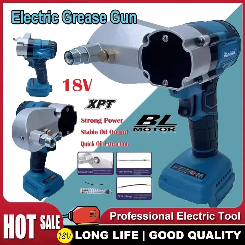

Бесщеточный электрический шприц для смазки Makita, высоконапорный инжектор для смазочного масла, шприцы для смазки, совместимые с аккумулятором Makita 20V.