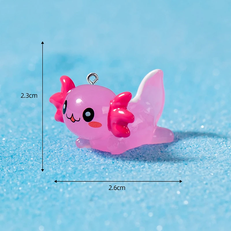 10Pcs Kawaii Hexagon Dragon Resin Charms Cartoon Fish Axolotl Animal Pendants for DIY Keychain Earrings Necklace Jewelry Making