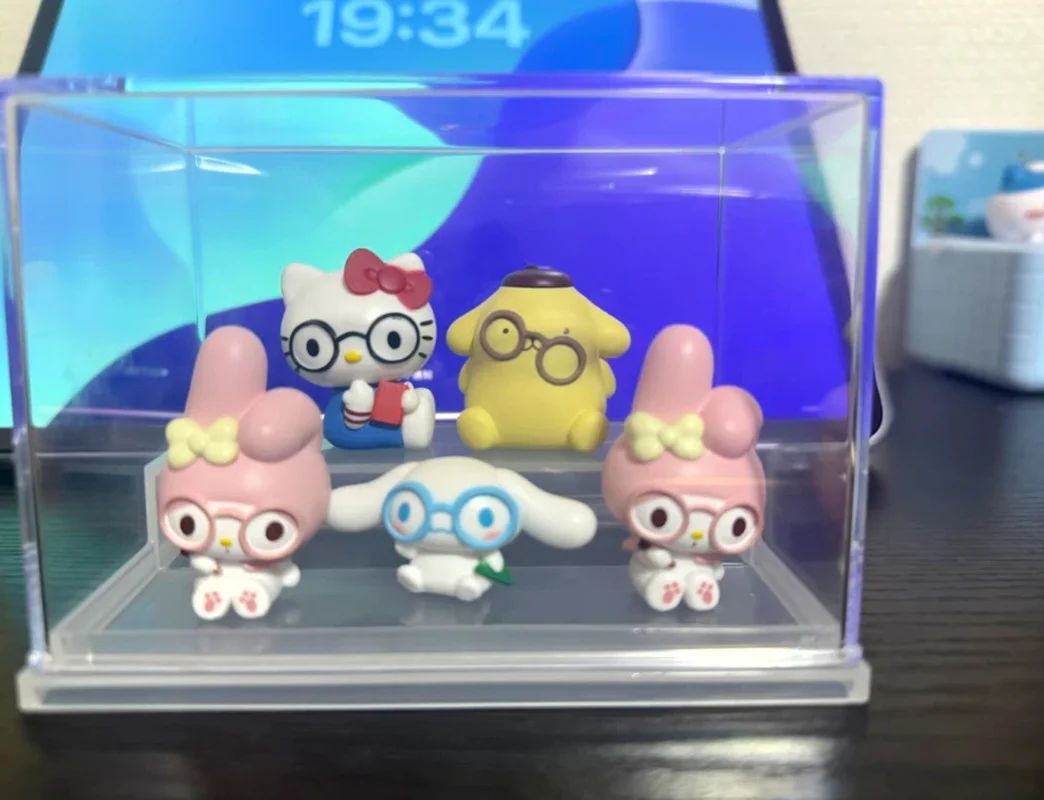 

New Product In Stock Kt Cat Melody Wearing Glasses Blind Box Kawaii Fugure Collectable Toy Desktop Decoration Surprise Gift