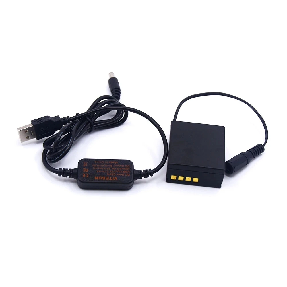 Kabel USB do 5V DC + imitacja baterii PS-BLH1 do Olympus EM1 znak II EM1-2 kamera-2 BLH-1 łącznik DC