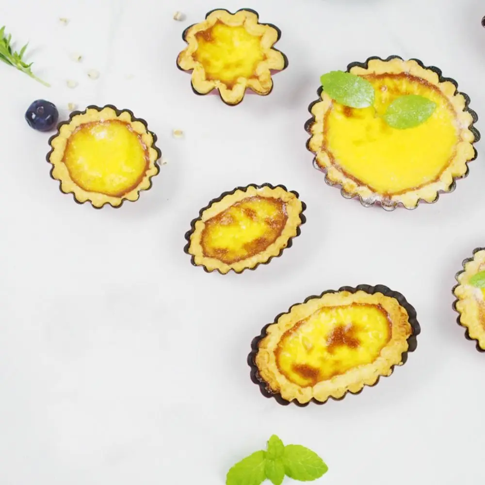 Bakeware Carbon Steel Egg Tart Molds Non-stick Mini Flan Pan Mold Reusable Creative Tartlet Baking Mold Pie Pizza