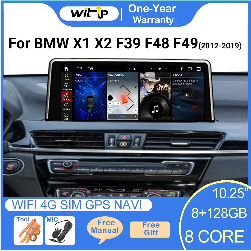 

Wit-Up For BMW X1 X2 F39 F48 F49 10.25" Touchscreen Android 14 Aftermaket GPS Navi CarPlay Autoradio Car Stereo Multimedia