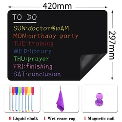 Haustier a3 Größe magnetische Tafel Kühlschrank Aufkleber Küche Menü Message Board Planer glatte Schreib film nass löschen