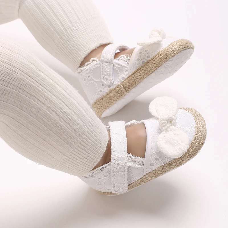 

White Toddler Shoes Baby Soft Soled Sandals Lace Soft Soled Princess Shoes Slippers Non Slip Sandals 0-18M First Walkers