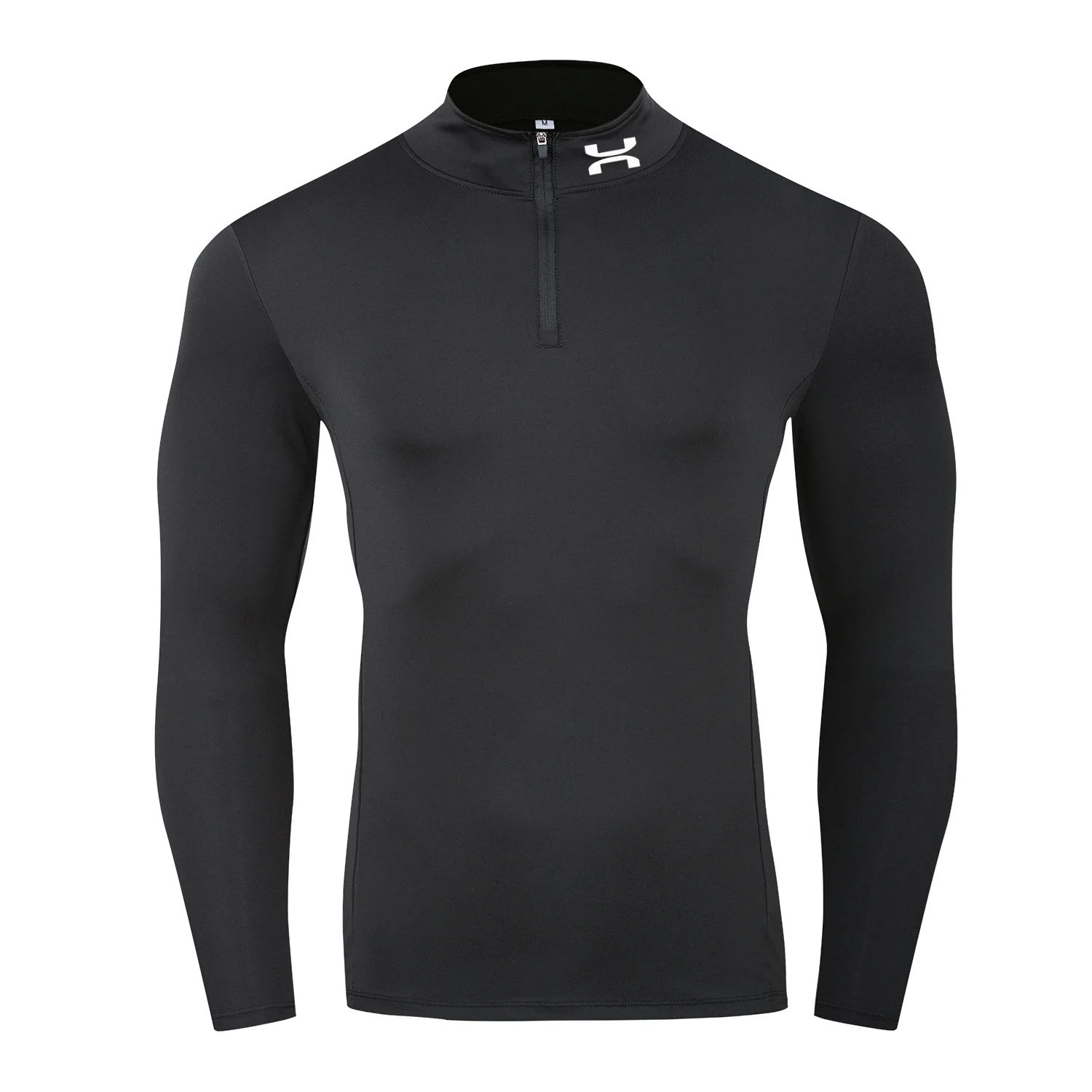 Men's Autum Sports Running Tops Fitness Running Training Long Sleeve Half Zipper Elastic Quick Dry Athletic Baselayer Undershirt