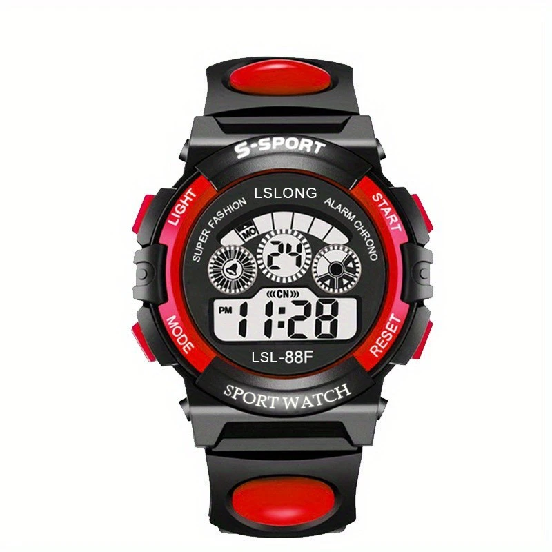 Glow in Dark Kids Watch Multi Colors Electronic Digital Watch with Alarm Clock for Children Non Waterproof