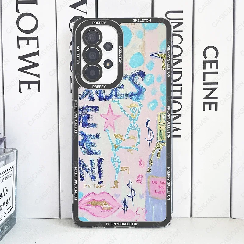 Case For Samsung Galaxy S20 Plus S21 FE S22 S23 S24 Ultra A53 A52 A54 A55 5G Preppy Skeleton Blondes Have More Fun Phone Cover