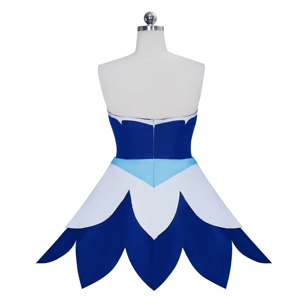 أزياء She-Ra Princesses Frosta التأثيرية فستان نسائي أزرق مع عباءة بدلة عرض حفلات الهالوين