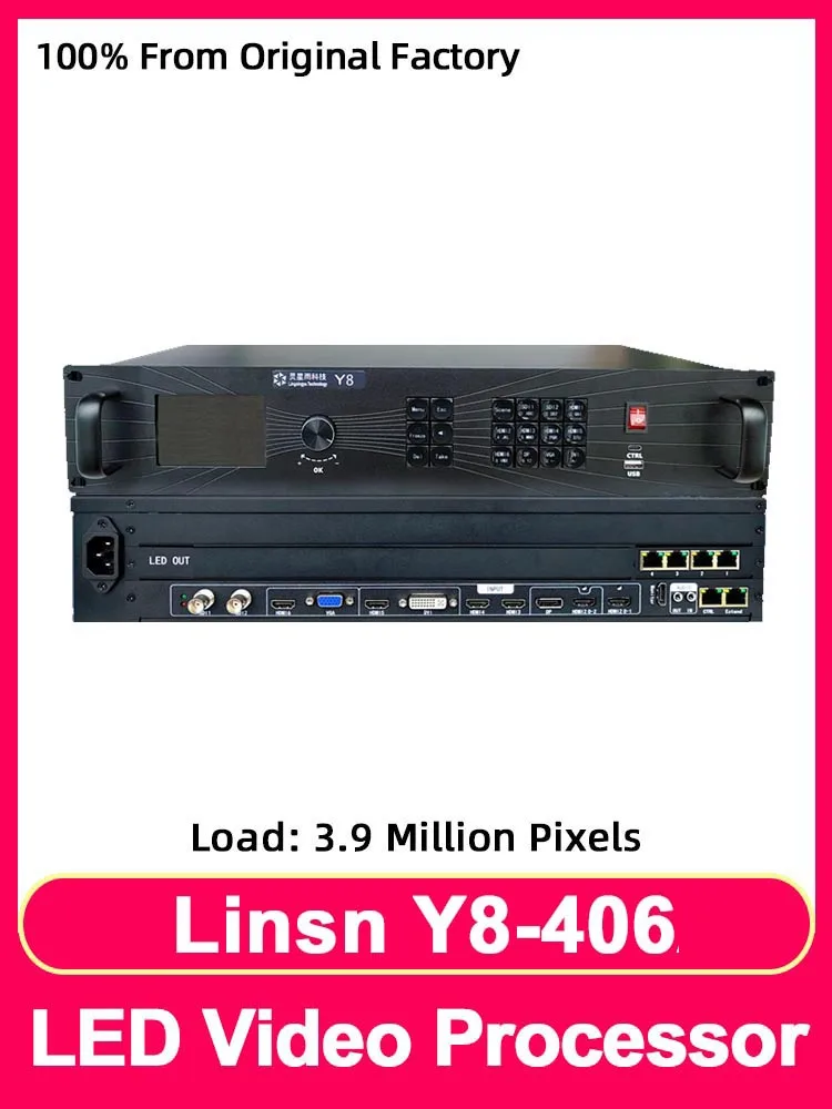 Linsn Y8-406 Video Processor Indoor And Outdoor RGB Full Color Module LED Display Screen Controller Supports DVI HDMI Signal