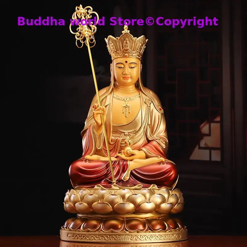 high grade gilding copper ksitigarbha Dizang pusa Patron saint Buddha statue HOME shrine bless safe health good LUCK protection