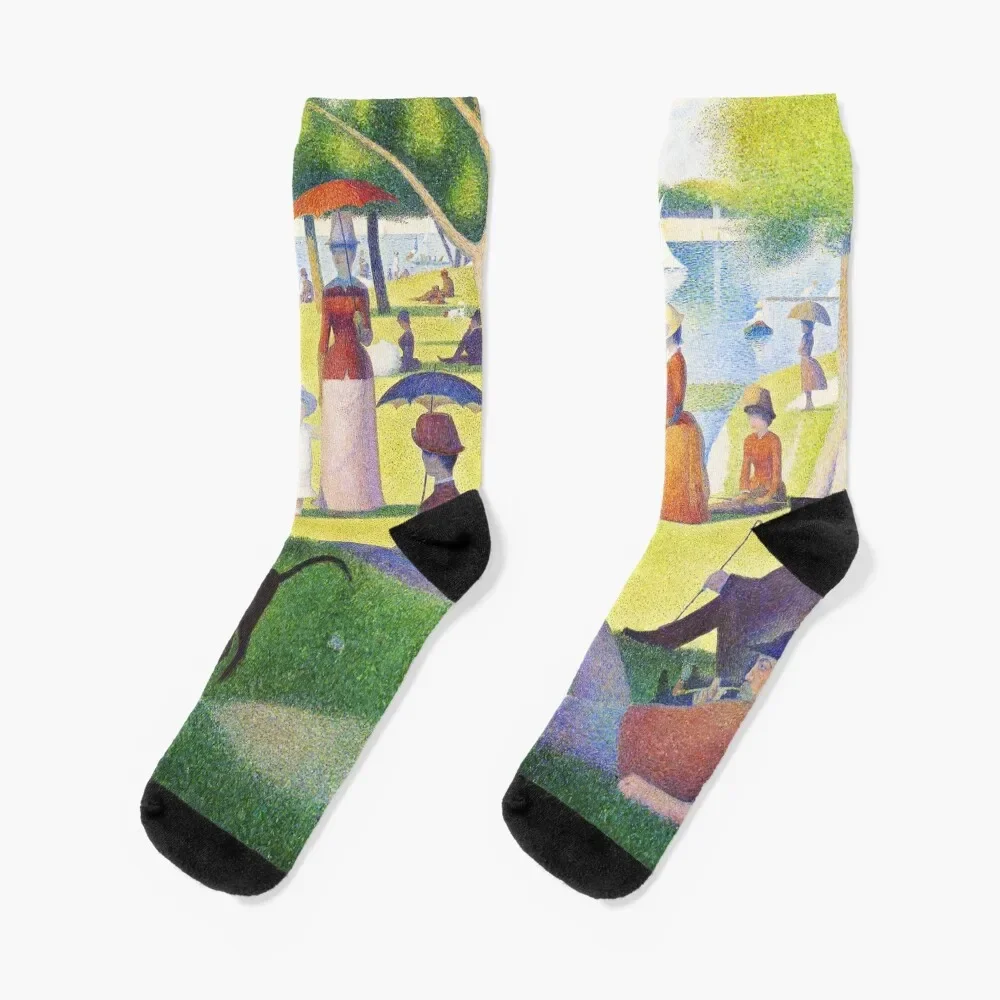 

A Sunday Afternoon on La Grande Jatte - Georges Seurat Socks Novelties designer winter cute Socks For Women Men's