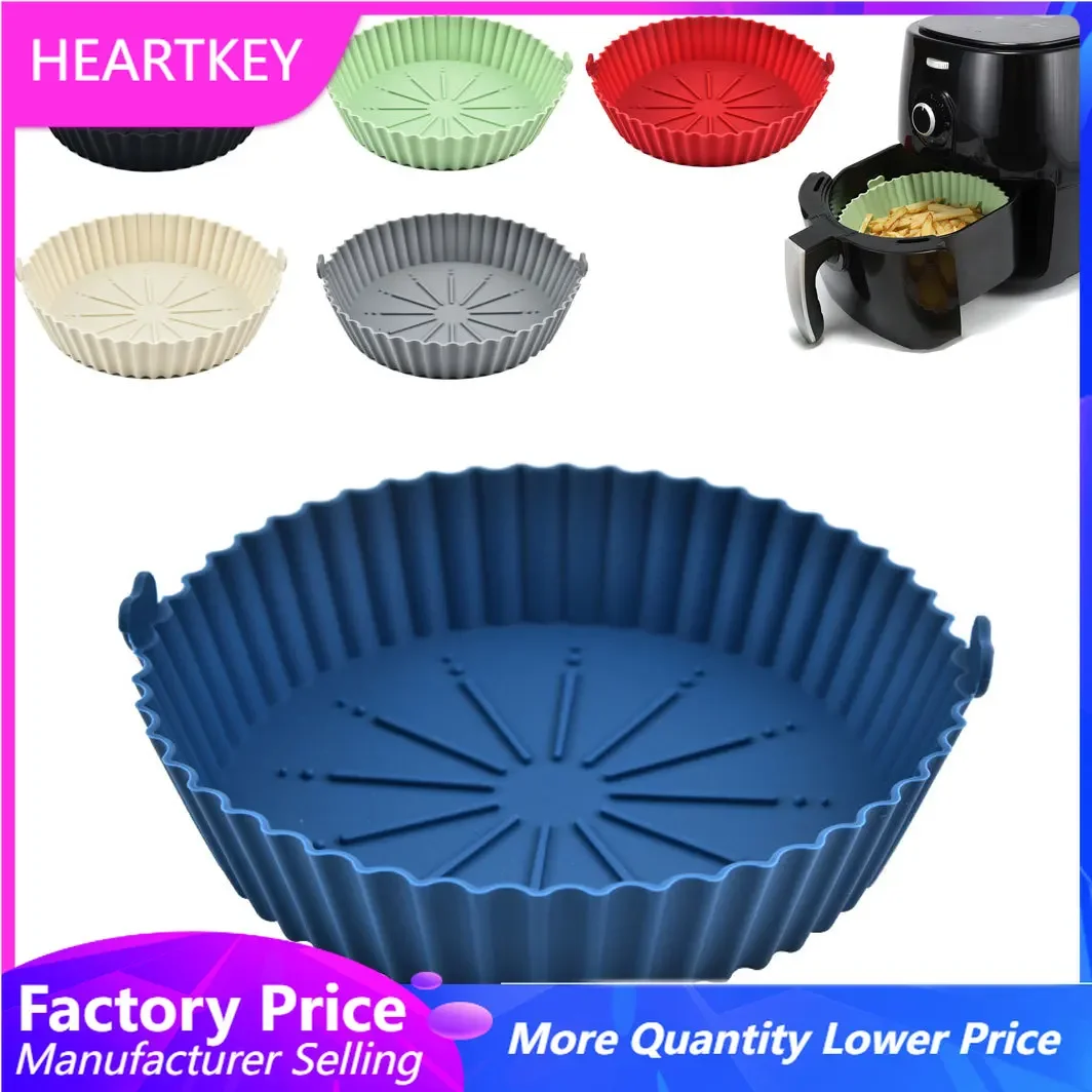 

Round Silicone Grill Pan, Air Fryer, Fried, Pizza, Chicken, Mat, Kitchen Accessories, Round Replacemen, 3Pcs