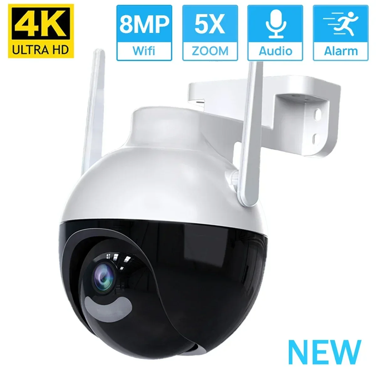 

4K 8MP IP Camera 5xZoom Human Detection Video Surveillance Camera WiFi Outdoor Color Night Vision Security Protection Camera