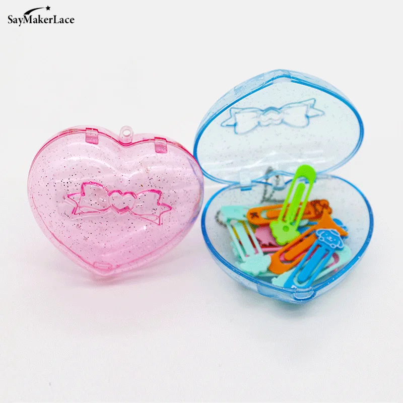 Transparent Glitter Heart-shaped Fillable Jewelry Storage Box Candy Packaging Backpack Pendant Ornaments Present Box Decoration