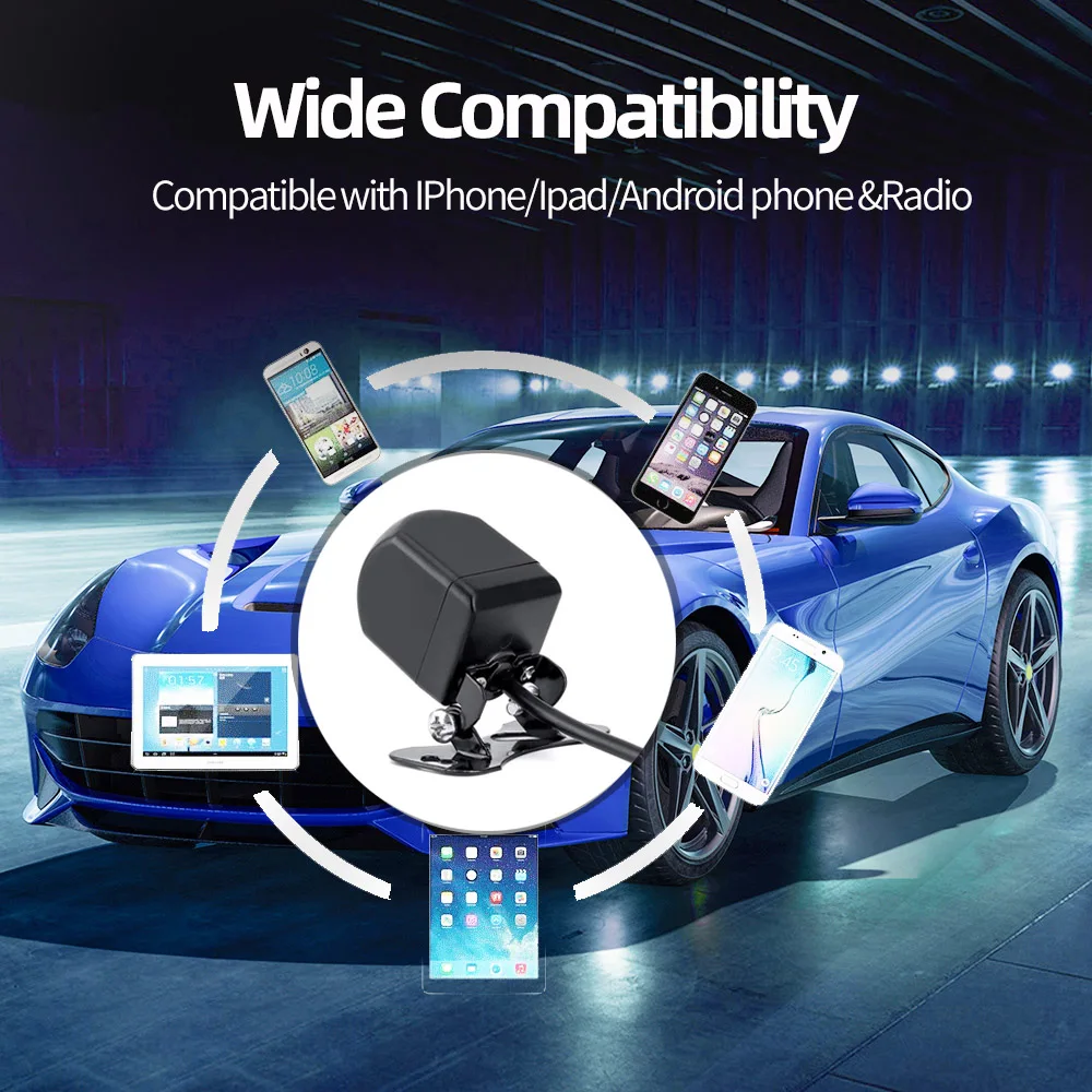 Беспроводная Автомобильная камера заднего вида BOENKAI, Wi-Fi, 170 градусов, камера заднего вида, HD, ночное видение, парковочная, для iPhone, Android, 12 В, водонепроницаемая